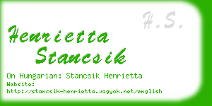 henrietta stancsik business card